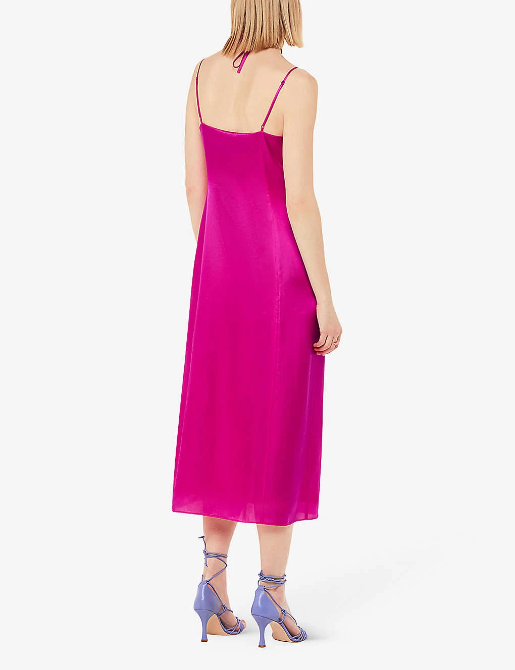Whistles Cut-out Halterneck Satin Midi Dress 4 Whistles Cut-out Halterneck Satin Midi Dress - Image 4