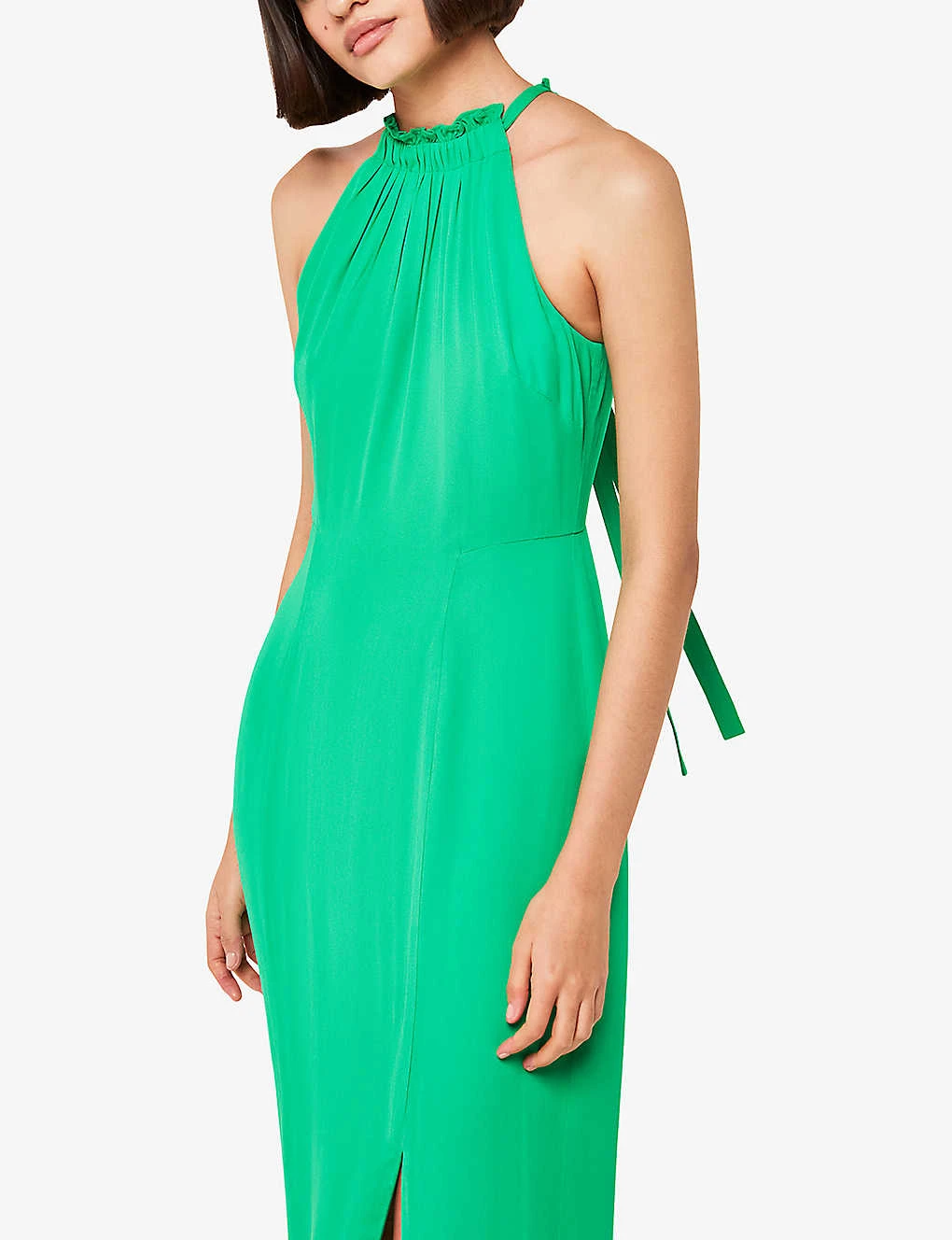 Whistles Eliza Halterneck Side-slit Woven Midi Dress 3 Whistles Eliza Halterneck Side-slit Woven Midi Dress - Image 3