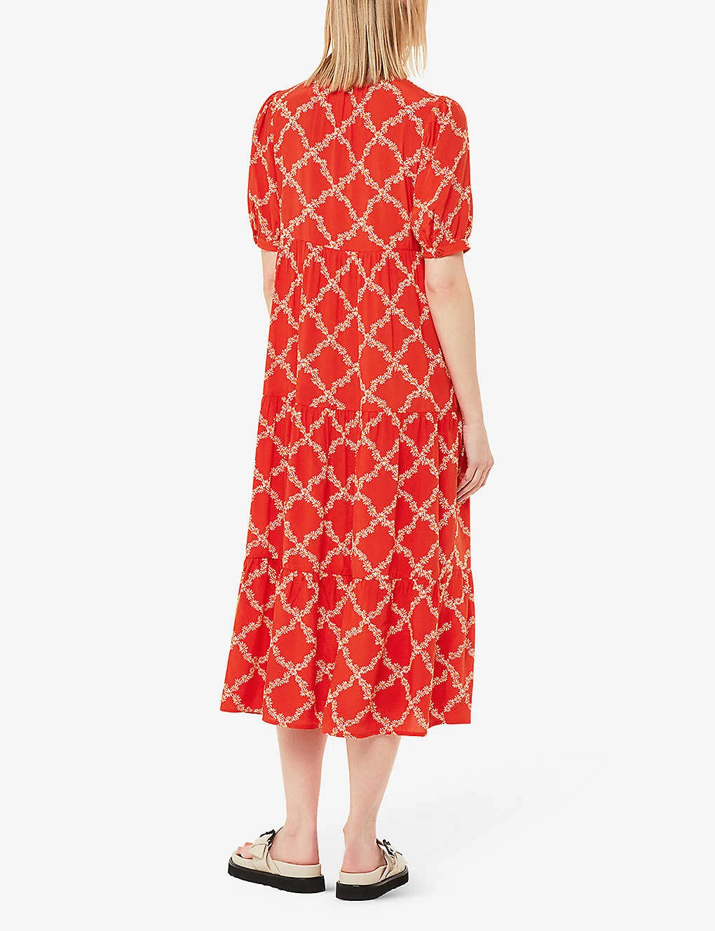Whistles Daisy Floral-print Checked Woven Midi Dress 4 Whistles Daisy Floral-print Checked Woven Midi Dress - Image 4