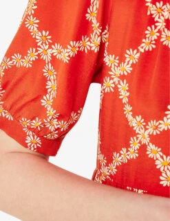 Whistles Daisy Floral-print Checked Woven Midi Dress 9 Whistles Daisy Floral-print Checked Woven Midi Dress -The Fashion Shop R04171135 MULTICOLOURED ALT04