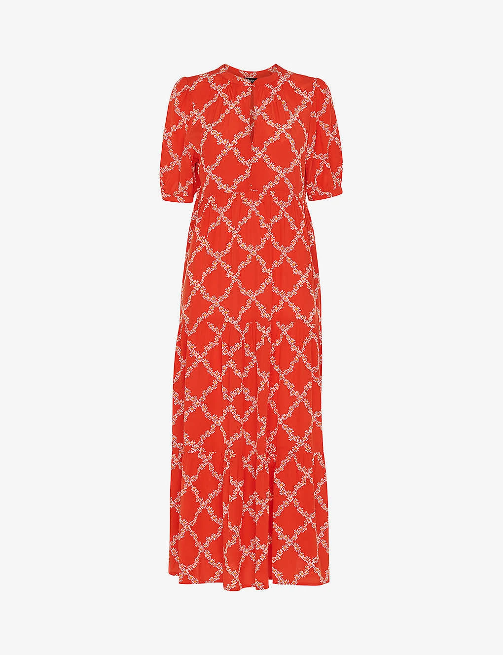 Whistles Daisy Floral-print Checked Woven Midi Dress 1 Whistles Daisy Floral-print Checked Woven Midi Dress