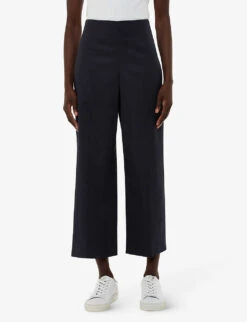 Whistles Katie Straight-leg Mid-rise Stretch-woven Trousers 7 Whistles Katie Straight-leg Mid-rise Stretch-woven Trousers -The Fashion Shop R04172925 NAVY ALT02