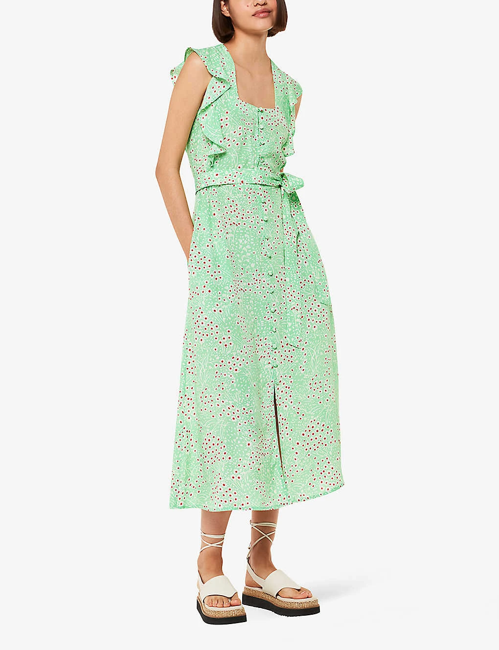 Whistles Sophie Daisy Meadow Floral-print Woven Midi Dress 2 Whistles Sophie Daisy Meadow Floral-print Woven Midi Dress - Image 2