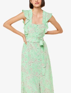 Whistles Sophie Daisy Meadow Floral-print Woven Midi Dress 7 Whistles Sophie Daisy Meadow Floral-print Woven Midi Dress -The Fashion Shop R04181215 MULTICOLOURED ALT02