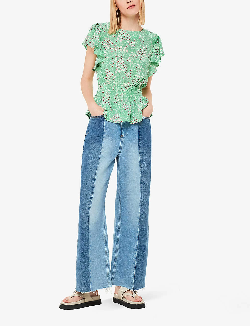 Whistles Daisy Meadow Frill-sleeve Woven Top 2 Whistles Daisy Meadow Frill-sleeve Woven Top - Image 2