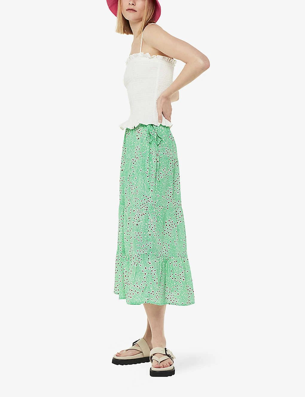 Whistles Daisy Meadow Floral-print Woven Midi Skirt 2 Whistles Daisy Meadow Floral-print Woven Midi Skirt - Image 2