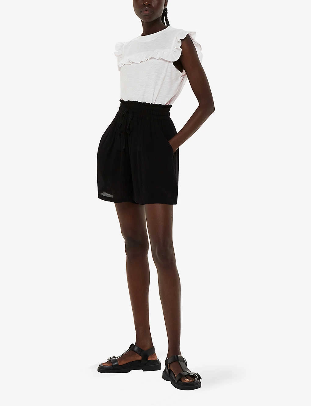 Whistles Frilled-trim Yoke Organic-cotton Tank Top 2 Whistles Frilled-trim Yoke Organic-cotton Tank Top - Image 2