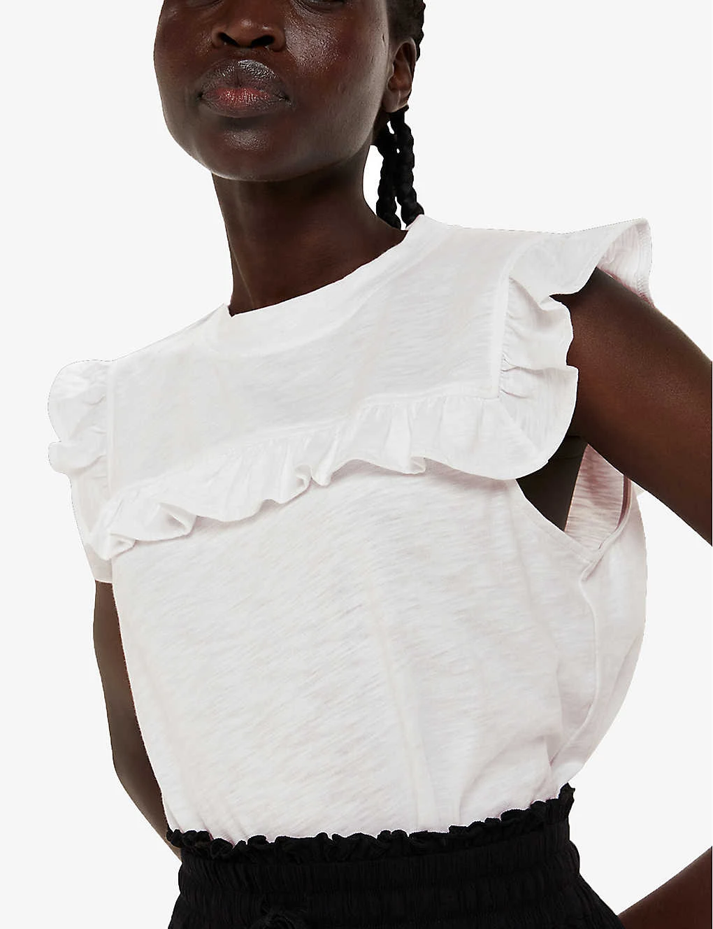 Whistles Frilled-trim Yoke Organic-cotton Tank Top 5 Whistles Frilled-trim Yoke Organic-cotton Tank Top - Image 5