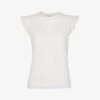 Whistles Frilled-trim Yoke Organic-cotton Tank Top