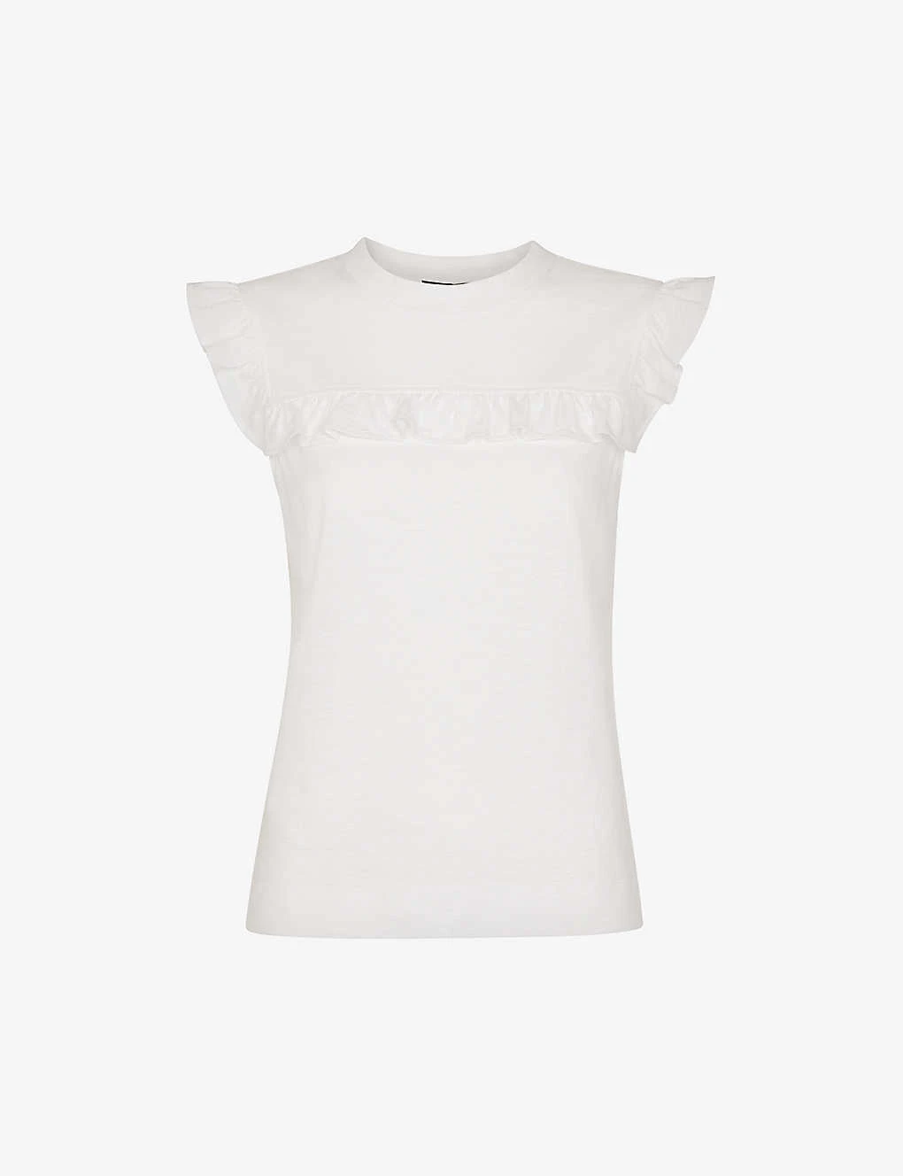 Whistles Frilled-trim Yoke Organic-cotton Tank Top 1 Whistles Frilled-trim Yoke Organic-cotton Tank Top