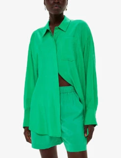 Whistles Nicola Elasticated-waist Woven Short -The Fashion Shop R04183992 GREEN ALT02
