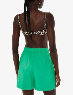 Whistles Nicola Elasticated-waist Woven Short -The Fashion Shop R04183992 GREEN ALT03