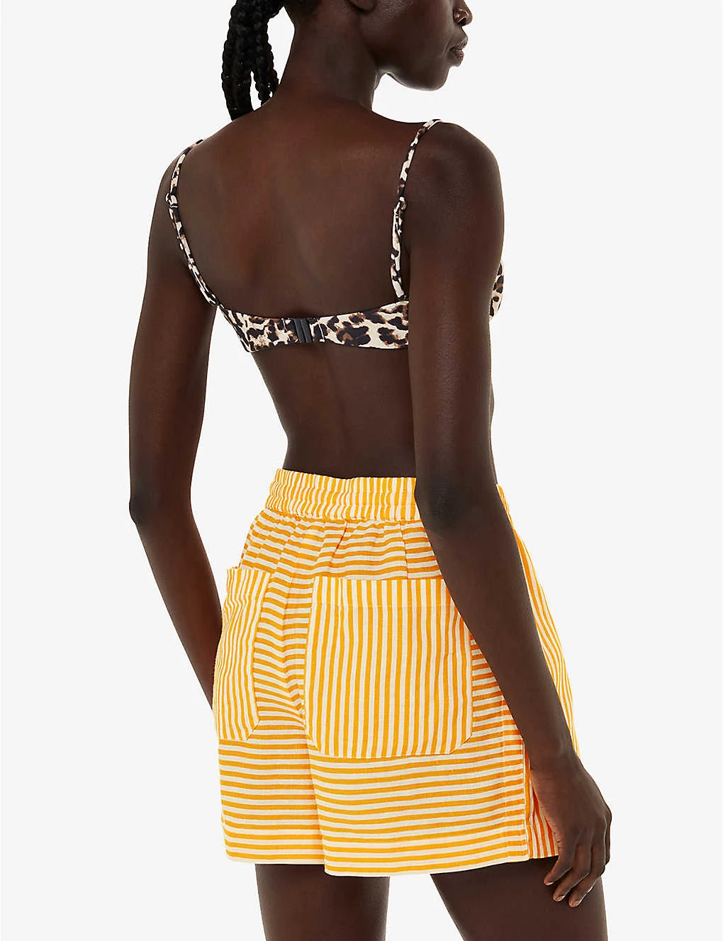 Whistles Sunshine Stripe Linen And Cotton-blend Shorts 4 Whistles Sunshine Stripe Linen And Cotton-blend Shorts - Image 4