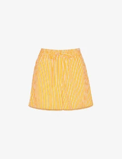 Whistles Sunshine Stripe Linen And Cotton-blend Shorts