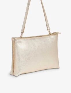 Whistles Rae Metallic-leather Clutch Bag 8 Whistles Rae Metallic-leather Clutch Bag -The Fashion Shop R04186335 GOLD ALT02
