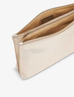 Whistles Rae Metallic-leather Clutch Bag 9 Whistles Rae Metallic-leather Clutch Bag -The Fashion Shop R04186335 GOLD ALT03
