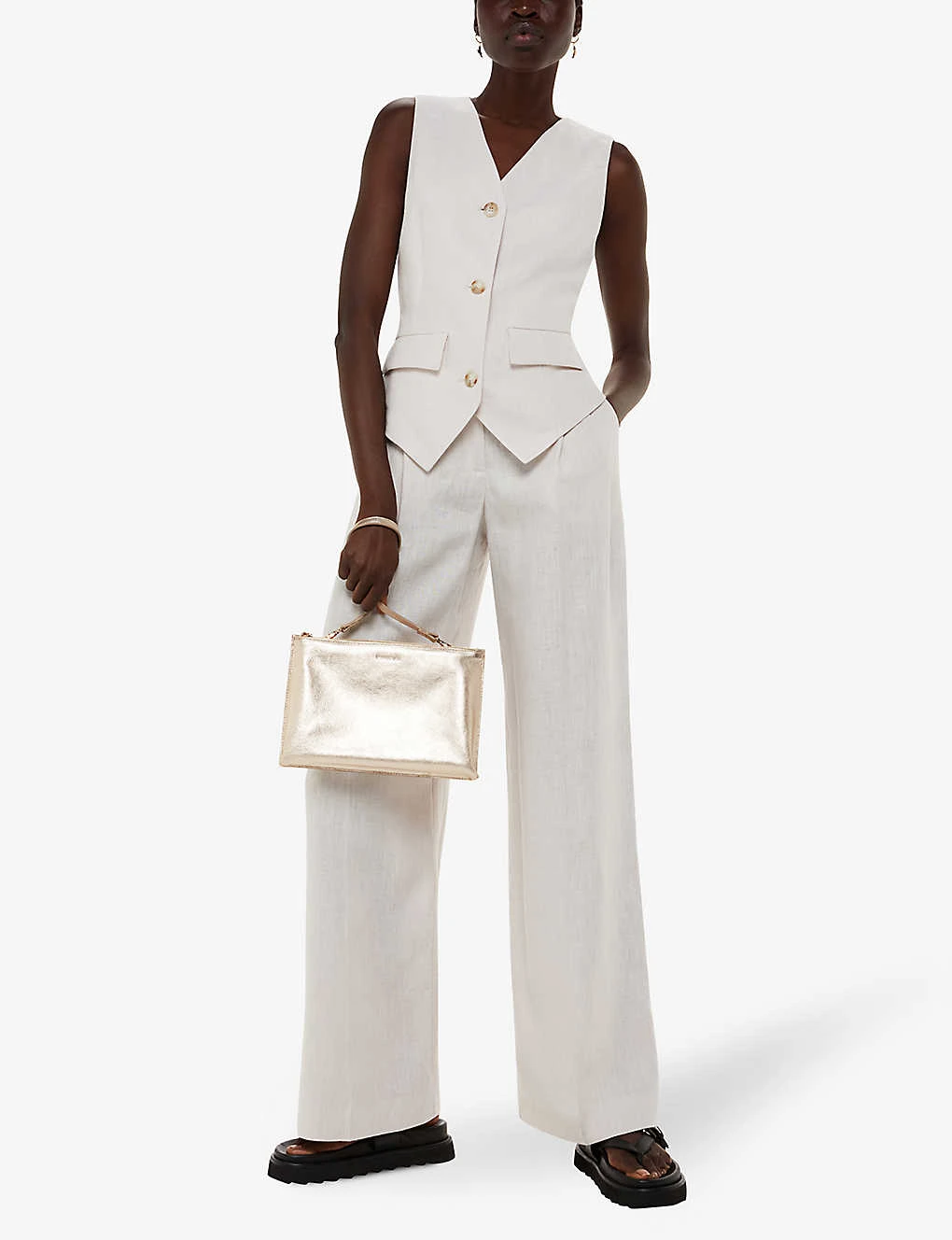 Whistles Rae Metallic-leather Clutch Bag 6 Whistles Rae Metallic-leather Clutch Bag - Image 6