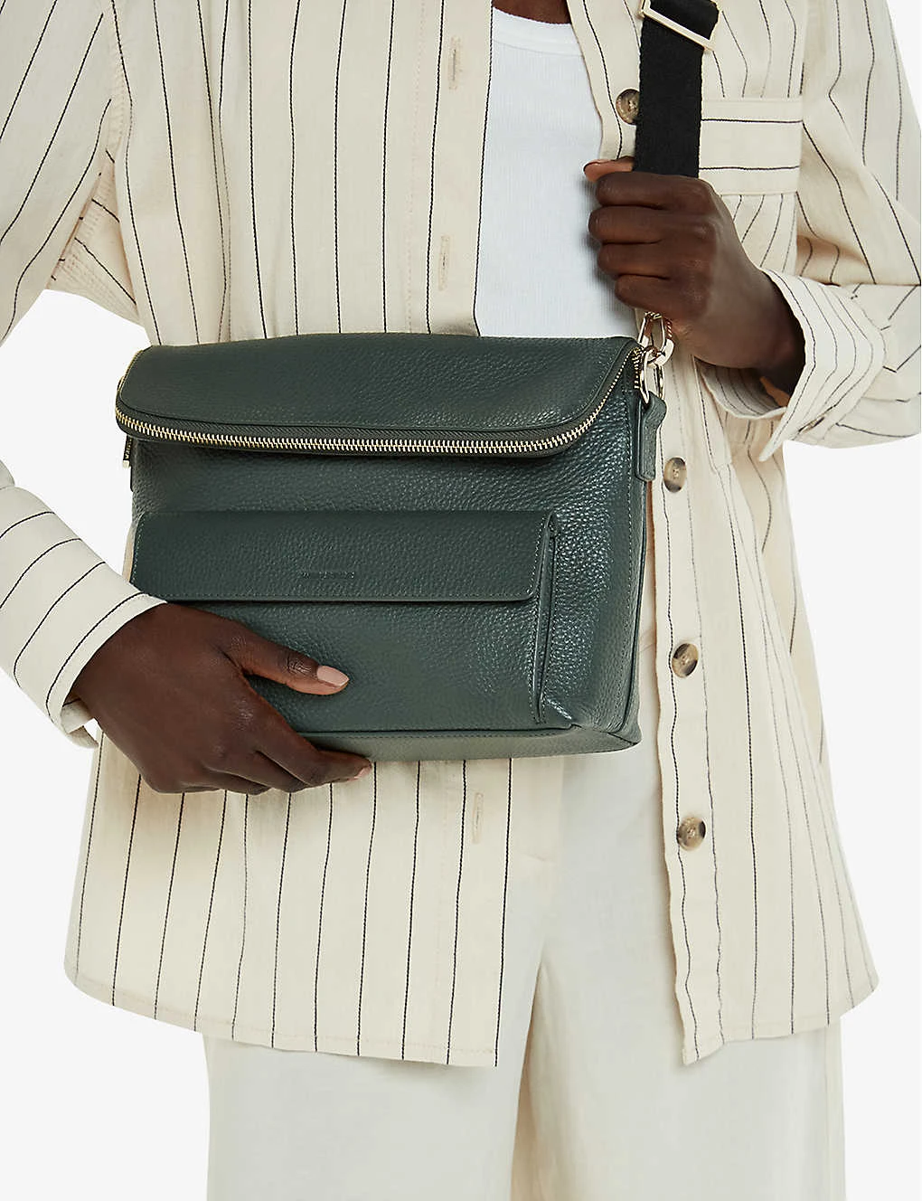 Whistles Vida Flap-over Grained-leather Crossbody Bag 5 Whistles Vida Flap-over Grained-leather Crossbody Bag - Image 5