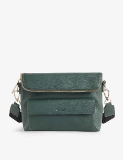 Whistles Vida Flap-over Grained-leather Crossbody Bag