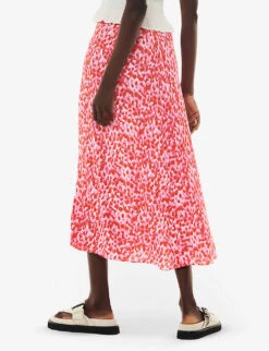 Whistles Blurred-stroke Print A-line Recycled Viscose-blend Midi Skirt -The Fashion Shop R04188051 MULTICOLOURED ALT03