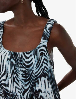 Whistles Rhea Tiger-print Tiered-hem Cotton Midi Dress 9 Whistles Rhea Tiger-print Tiered-hem Cotton Midi Dress -The Fashion Shop R04188615 MULTICOLOURED ALT04