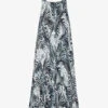 Whistles Rhea Tiger-print Tiered-hem Cotton Midi Dress