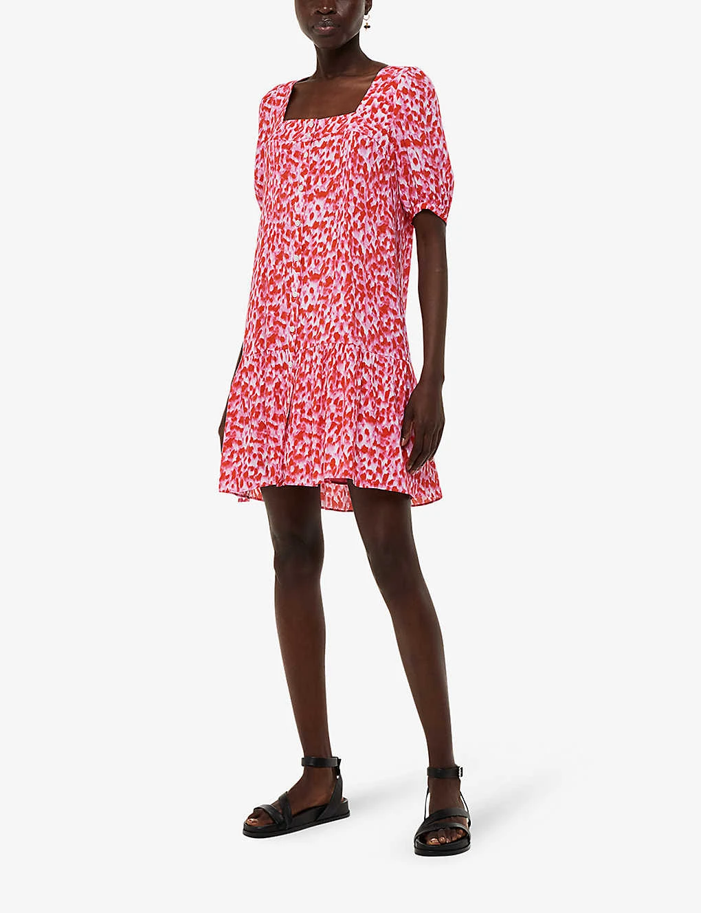 Whistles Abstract-print Puff-sleeved Woven Mini Dress 2 Whistles Abstract-print Puff-sleeved Woven Mini Dress - Image 2