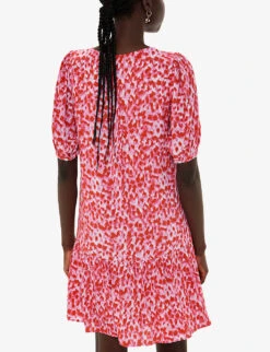 Whistles Abstract-print Puff-sleeved Woven Mini Dress 8 Whistles Abstract-print Puff-sleeved Woven Mini Dress -The Fashion Shop R04188616 MULTICOLOURED ALT03