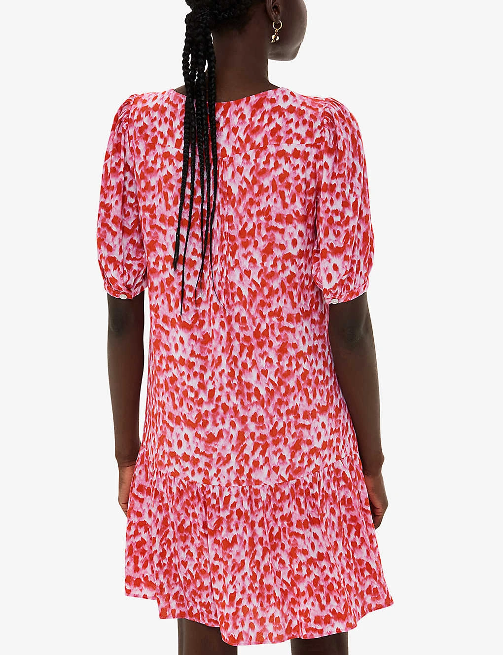 Whistles Abstract-print Puff-sleeved Woven Mini Dress 4 Whistles Abstract-print Puff-sleeved Woven Mini Dress - Image 4
