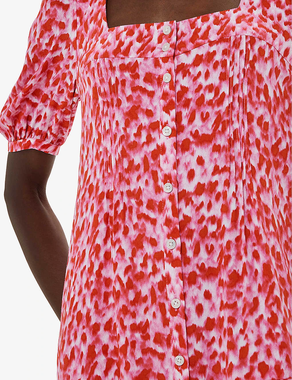 Whistles Abstract-print Puff-sleeved Woven Mini Dress 5 Whistles Abstract-print Puff-sleeved Woven Mini Dress - Image 5