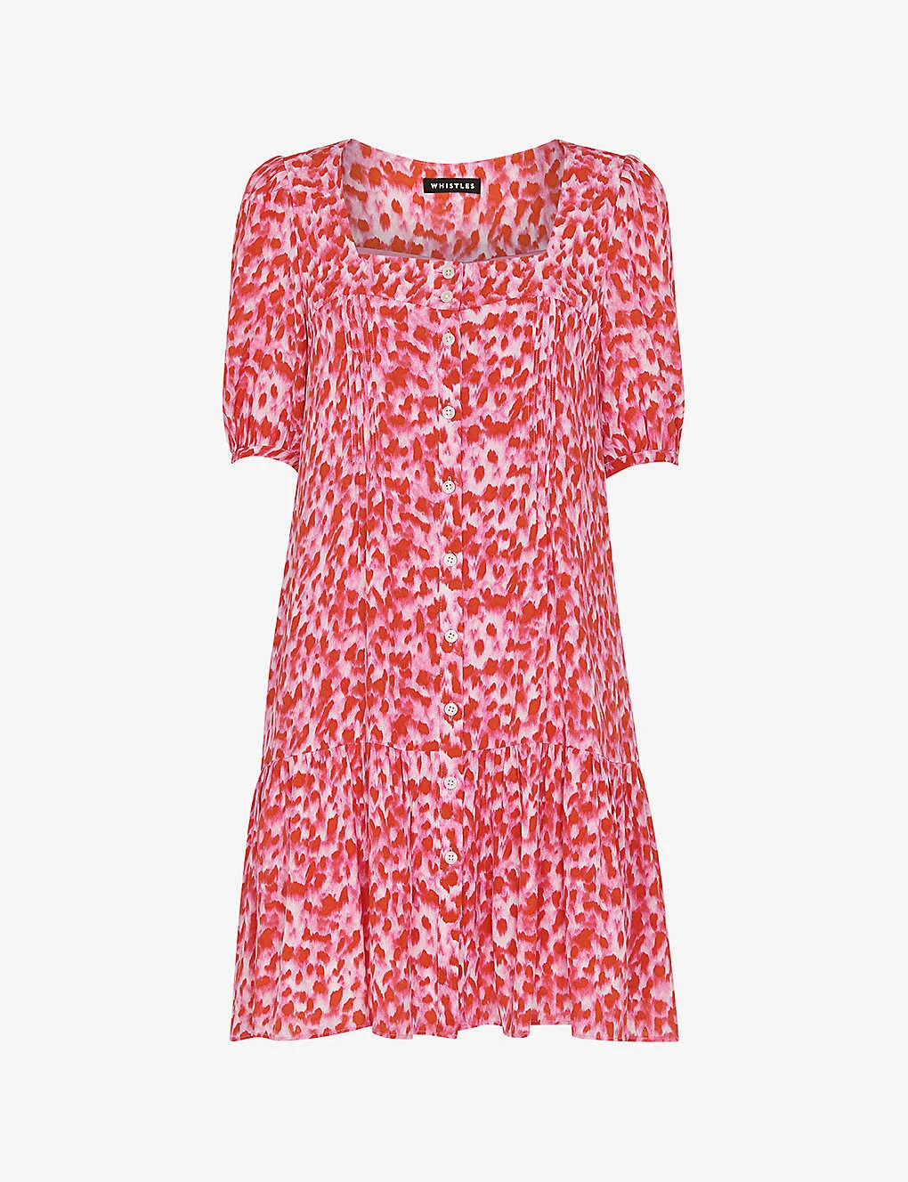 Whistles Abstract-print Puff-sleeved Woven Mini Dress 1 Whistles Abstract-print Puff-sleeved Woven Mini Dress