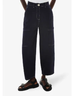 Whistles Meg Tab-detail Cargo-style Cotton-linen Blend Trousers 7 Whistles Meg Tab-detail Cargo-style Cotton-linen Blend Trousers -The Fashion Shop R04191511 NAVY ALT02