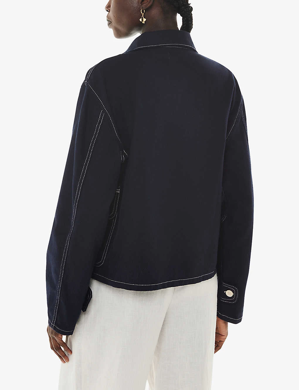 Whistles Cassie Cargo-pocket Relaxed-fit Cotton Jacket 4 Whistles Cassie Cargo-pocket Relaxed-fit Cotton Jacket - Image 4