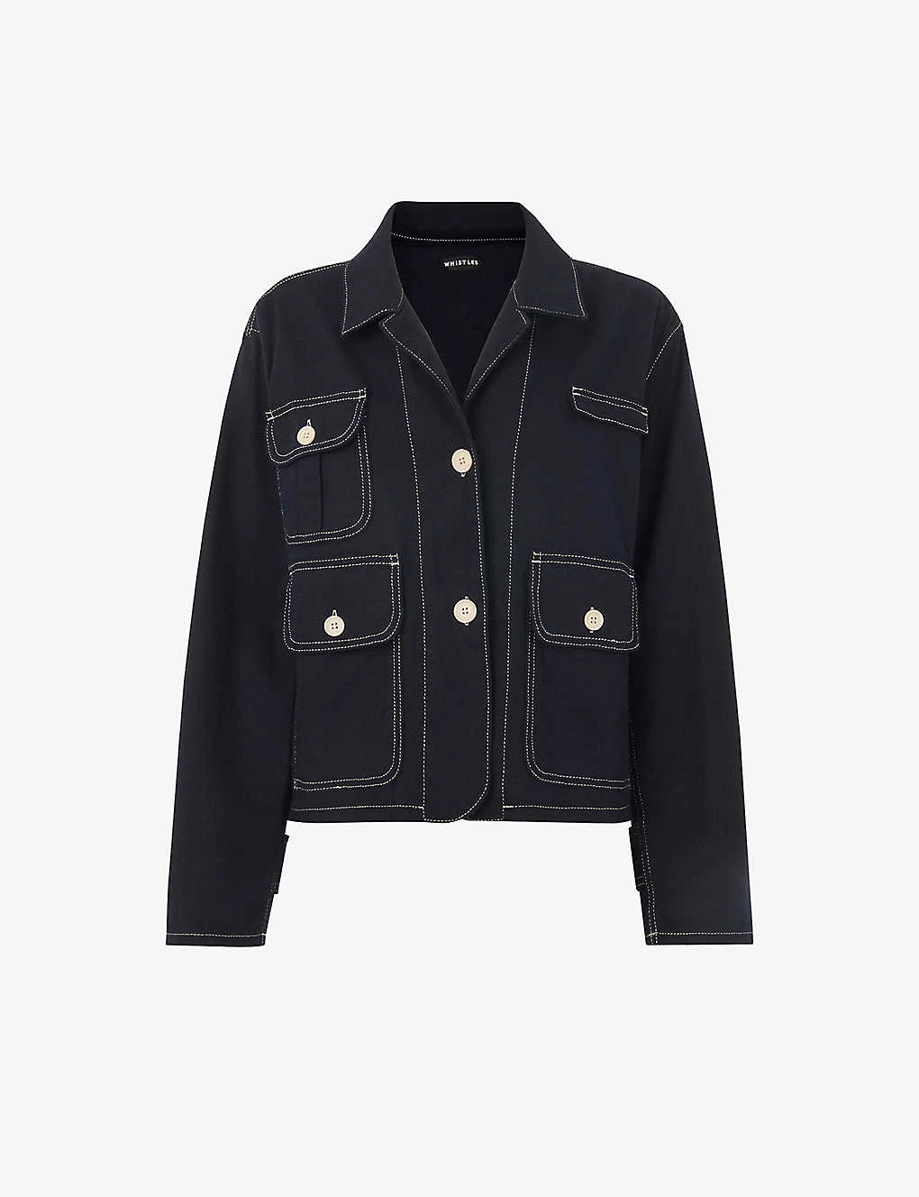 Whistles Cassie Cargo-pocket Relaxed-fit Cotton Jacket 1 Whistles Cassie Cargo-pocket Relaxed-fit Cotton Jacket