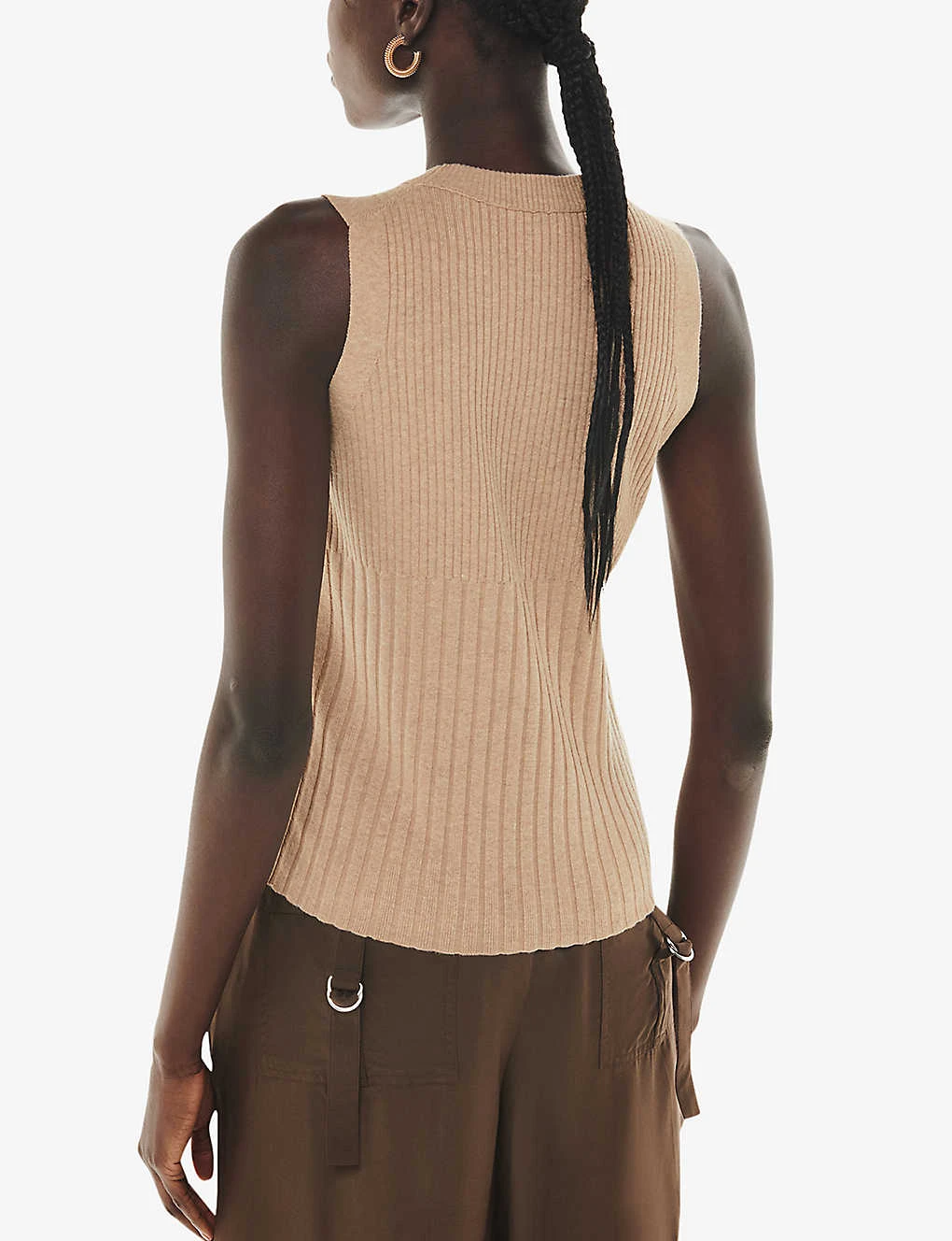 Whistles Ribbed Thick-neck Cropped Cotton-blend Top 4 Whistles Ribbed Thick-neck Cropped Cotton-blend Top - Image 4