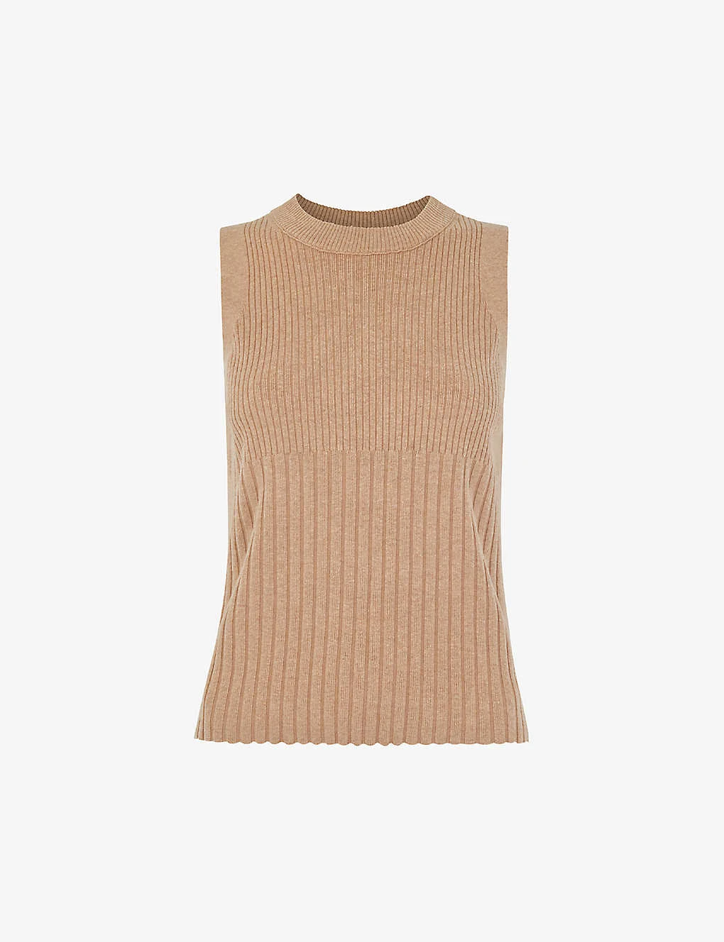 Whistles Ribbed Thick-neck Cropped Cotton-blend Top 1 Whistles Ribbed Thick-neck Cropped Cotton-blend Top