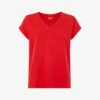 Whistles Willa V-neck Cap-sleeve Organic-cotton T-shirt