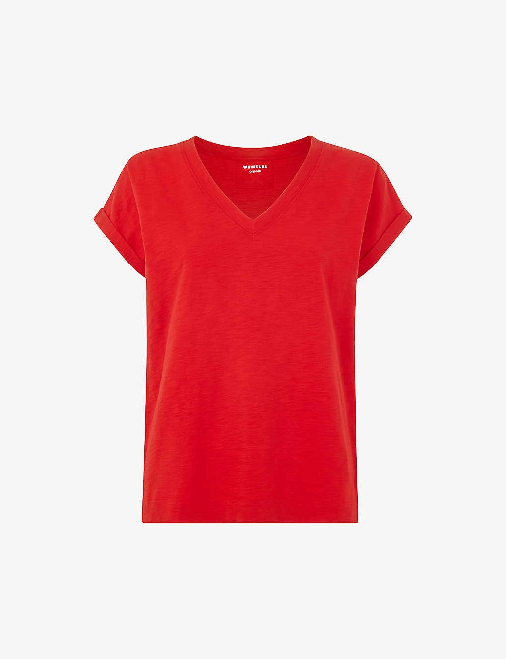 Whistles Willa V-neck Cap-sleeve Organic-cotton T-shirt 1 Whistles Willa V-neck Cap-sleeve Organic-cotton T-shirt