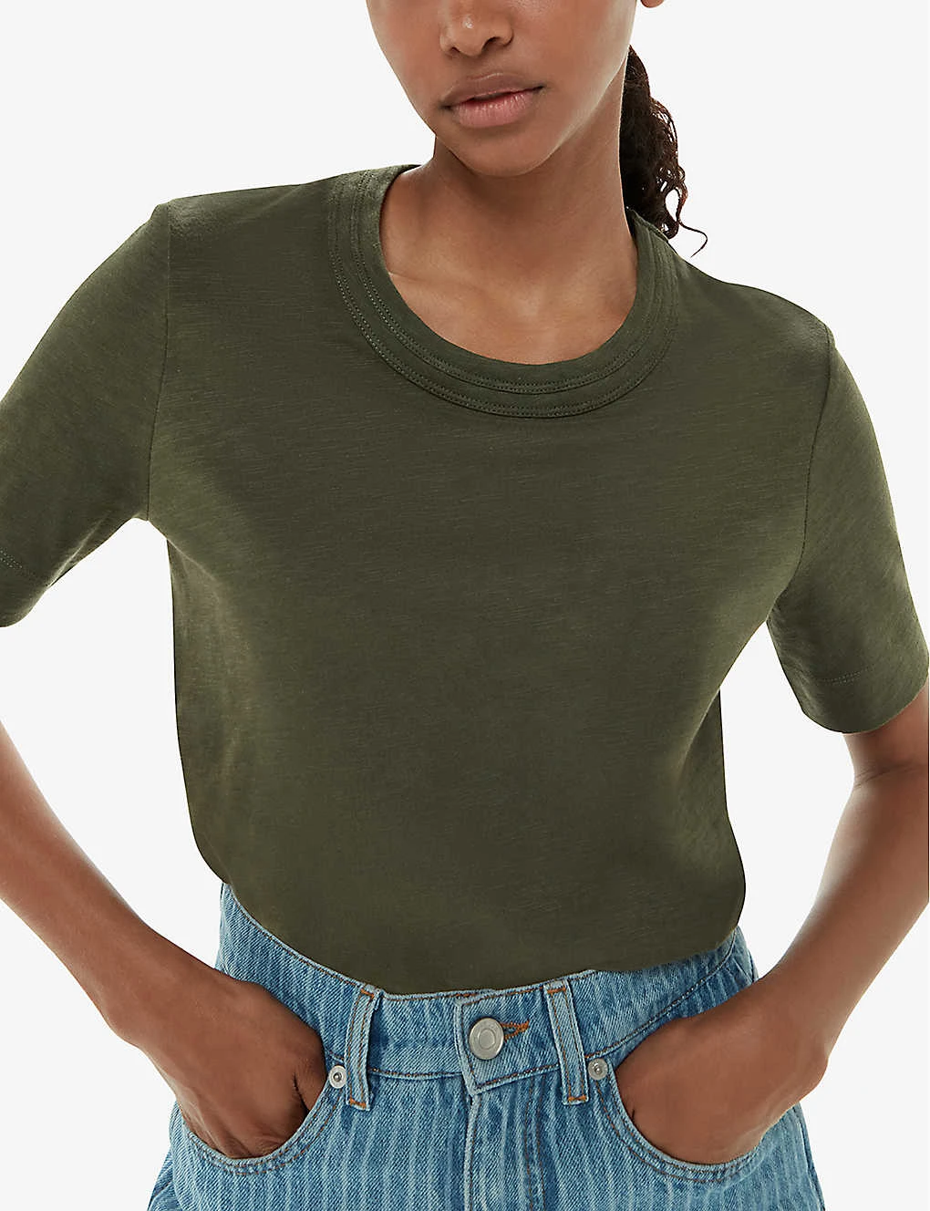 Whistles Rosa Double-trim Regular-fit Cotton T-shirt 3 Whistles Rosa Double-trim Regular-fit Cotton T-shirt - Image 3