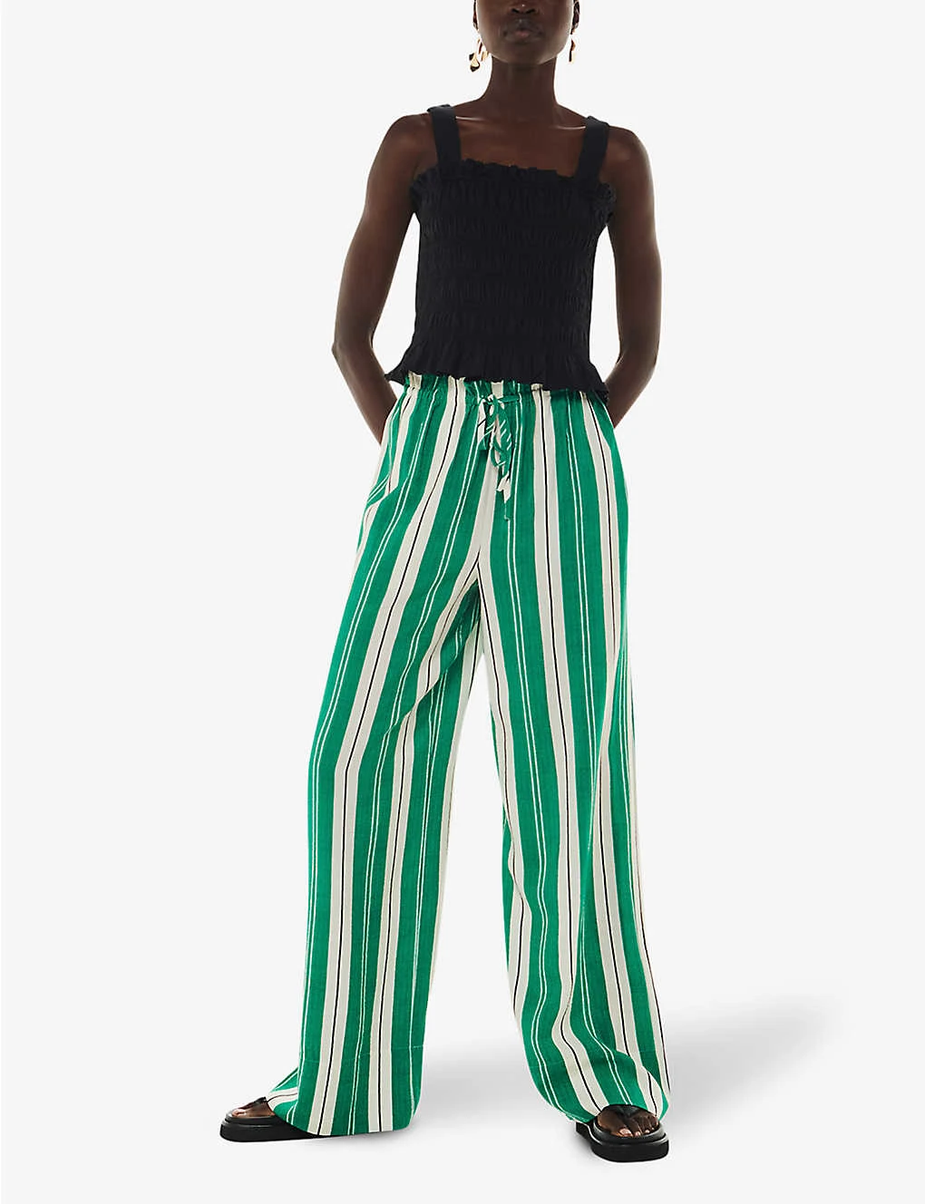Whistles Bridget Stripe-pattern Maxi-length Woven Trousers 2 Whistles Bridget Stripe-pattern Maxi-length Woven Trousers - Image 2