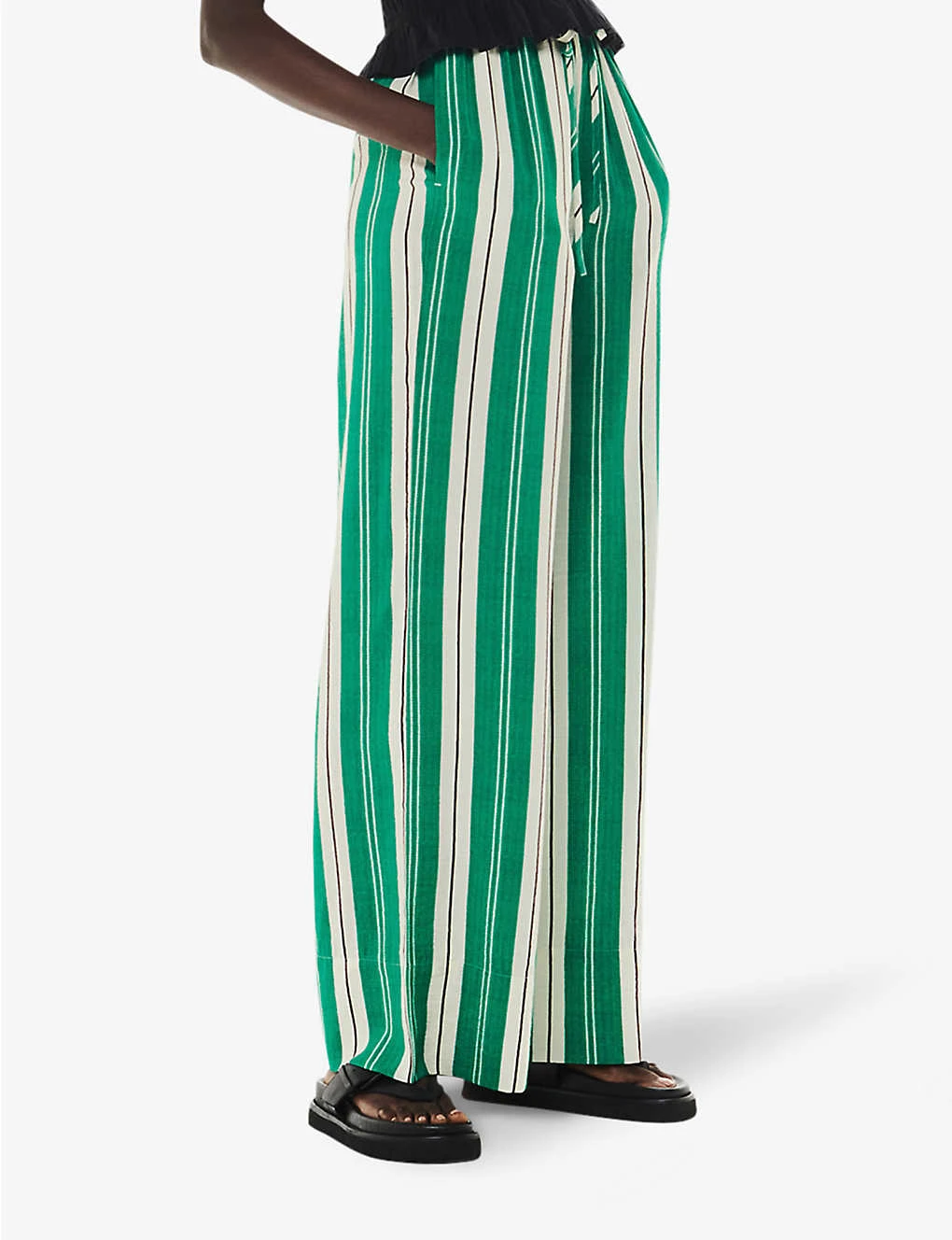 Whistles Bridget Stripe-pattern Maxi-length Woven Trousers 3 Whistles Bridget Stripe-pattern Maxi-length Woven Trousers - Image 3