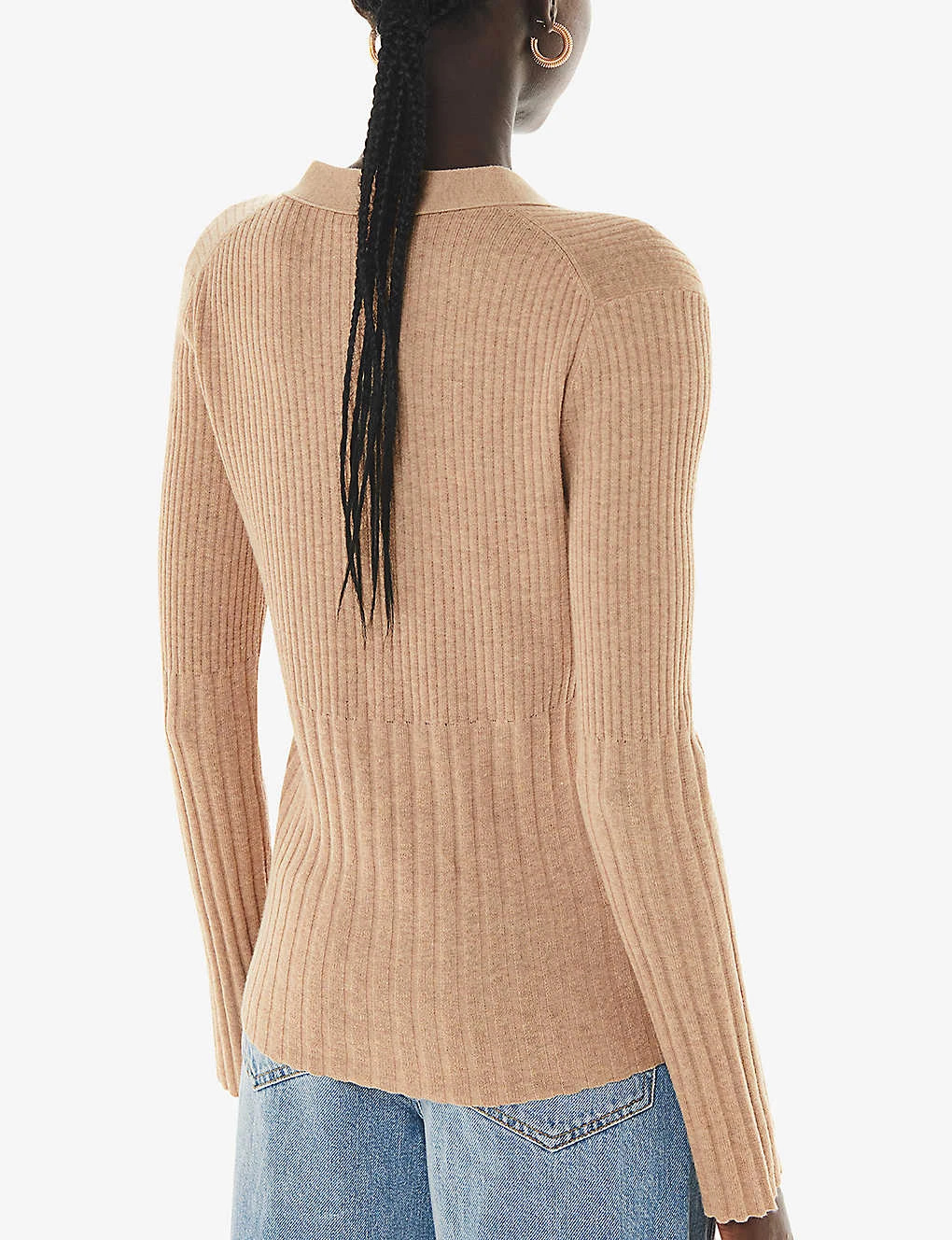 Whistles Button-down Long-sleeve Cotton-blend Ribbed Cardigan 4 Whistles Button-down Long-sleeve Cotton-blend Ribbed Cardigan - Image 4