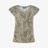 Whistles Leopard-print Frill-sleeve Stretch-woven Top