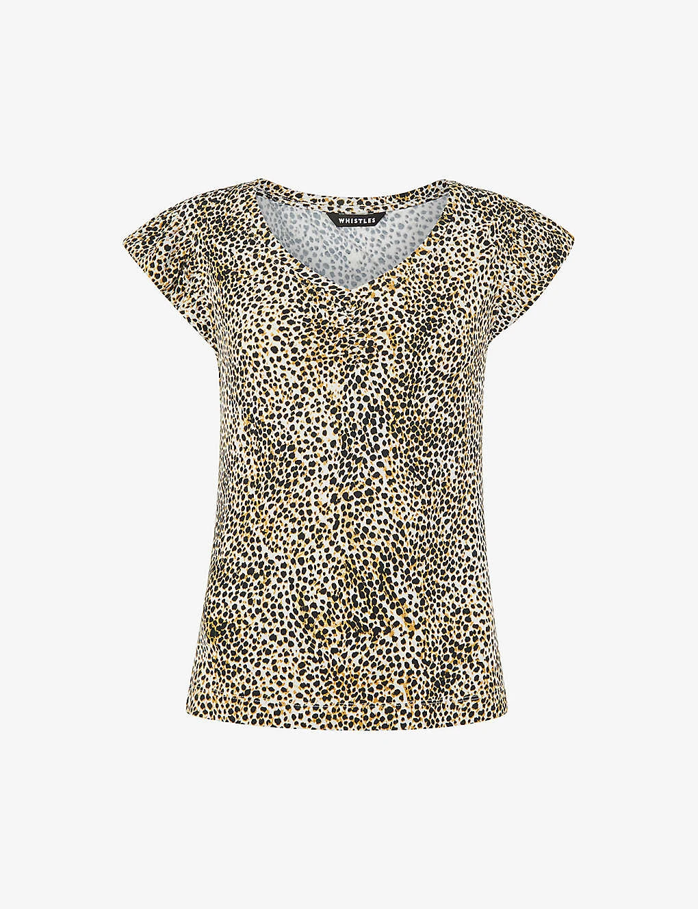 Whistles Leopard-print Frill-sleeve Stretch-woven Top 1 Whistles Leopard-print Frill-sleeve Stretch-woven Top