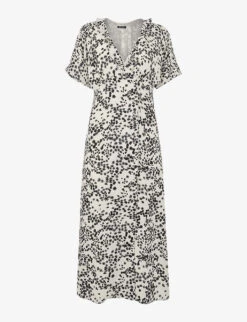 Whistles Dandelion Floral-print Short-sleeve Woven Midi Dress