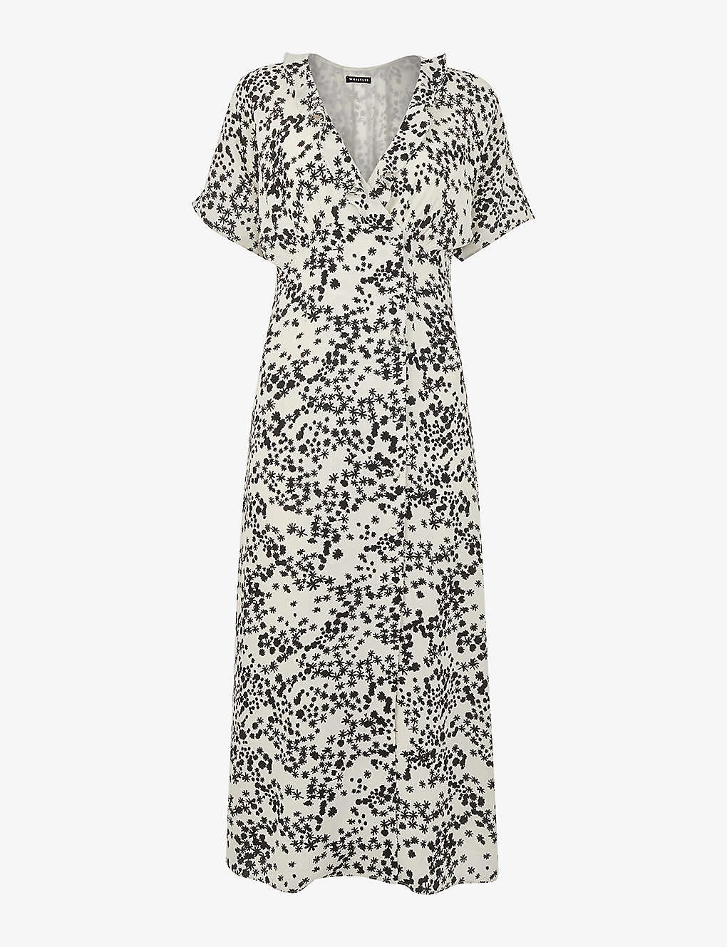 Whistles Dandelion Floral-print Short-sleeve Woven Midi Dress 1 Whistles Dandelion Floral-print Short-sleeve Woven Midi Dress