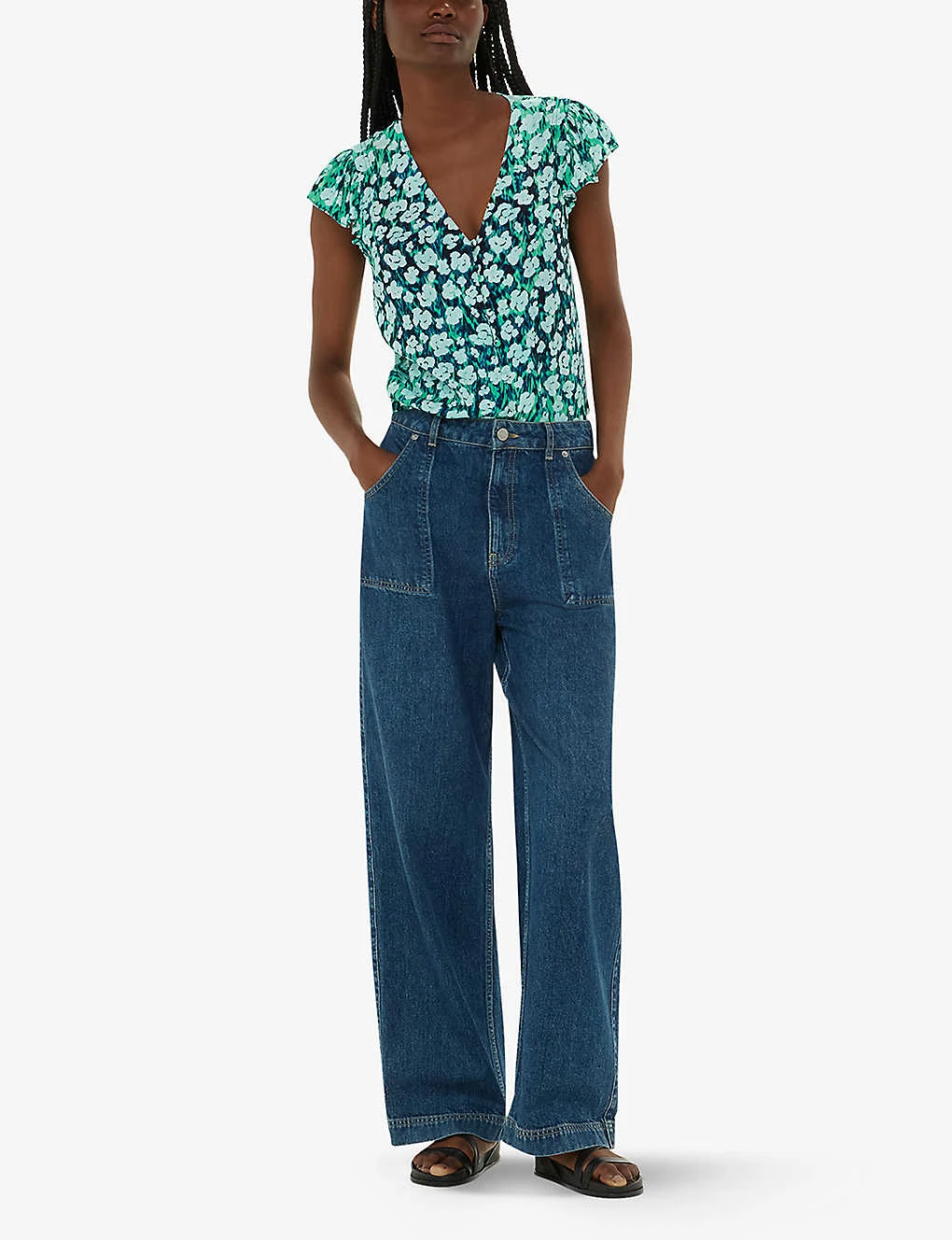 Whistles Floral-print Ruffle-sleeve Woven Top 2 Whistles Floral-print Ruffle-sleeve Woven Top - Image 2