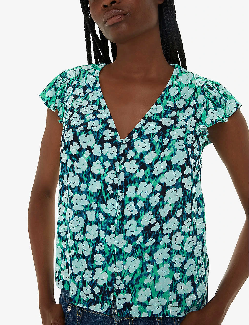 Whistles Floral-print Ruffle-sleeve Woven Top 3 Whistles Floral-print Ruffle-sleeve Woven Top - Image 3