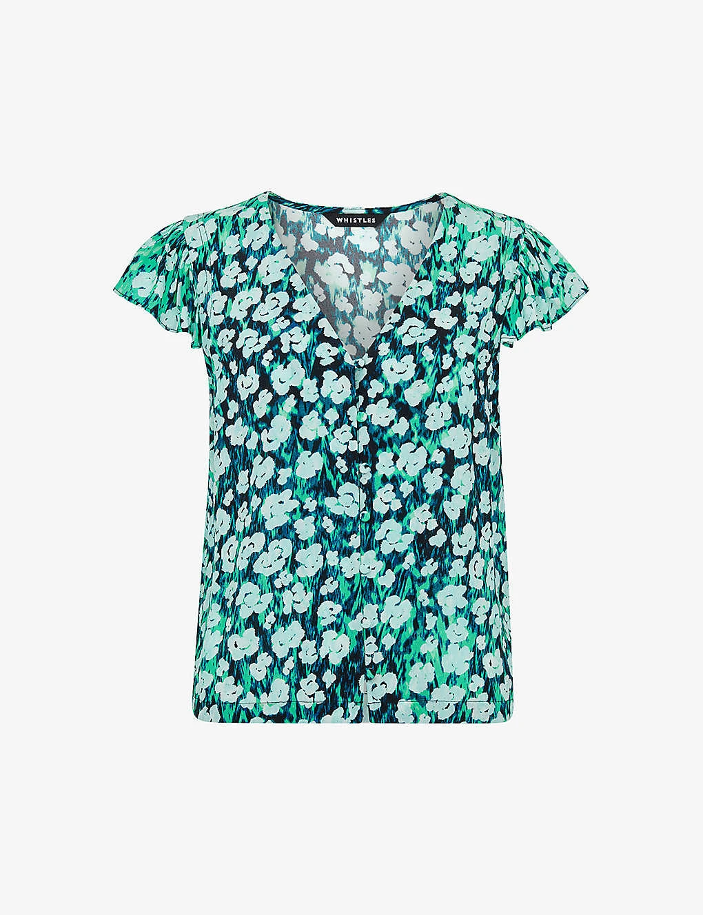 Whistles Floral-print Ruffle-sleeve Woven Top 1 Whistles Floral-print Ruffle-sleeve Woven Top