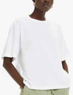 Whistles Short-sleeve Relaxed-fit Cotton T-shirt -The Fashion Shop R04201000 WHITE ALT02